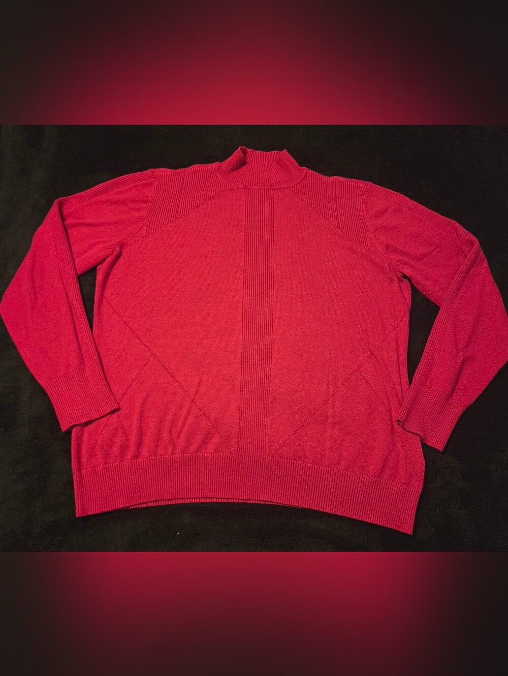 UC Tribal Women's Red Mock Neck Sweater XL